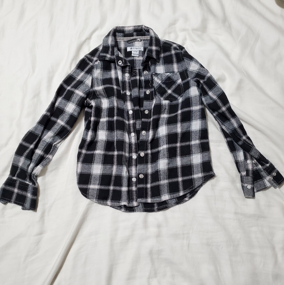 Tractr black white pink plaid top - Picture 1 of 4